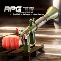 RPG Fist Rocket Launcher Toy Guns Manual Air Shooting Toys Grenade Firing Weapon Toy for Boys Children Kids Adults Outdoor Games