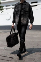 Weird Jeans - Emery Black - Celana Jeans Panjang Denim Pria Slim Fit Strech Warna Hitam Fading Whisk