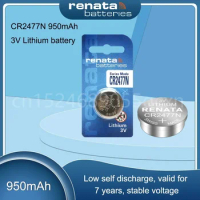 Original RENATA CR2477 CR 2477 DL2477 ECR2477 LM2477 KCR2477 3V Lithium Button Battery for Car Key R