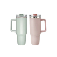 【HIRONE】風靡日本鈦陶瓷霸王保溫杯-1200ml(粉紅/粉綠)