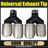 Universal Exhaust Pipe For BMW Dual Akrapovic Carbon Fiber Exhaust Tip Y Shape Muffler Tip Tailpipe Car Exhaust Muffler
