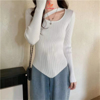 Baju Kaos Lengan Panjang Wanita Top Tshirt Knitwear Korean Style Import CF P565