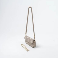 Tas LOUIS VUITTON LV IVY MONOGRAM EMPREINTE BEIGE CHAIN HOBO BAG WITH LS 100% ORIGINAL