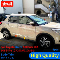 4Pcs Stainless Steel Exterior Accessories for Toyota Raize A200A Modified RAIZE A210A Body Door Panel Side Trim New Car Styling