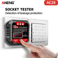 ANENG AC28 Digital Socket Tester EU US Plug 250V 50Hz/60Hz Socket Polarity Detector Voltage Tester Circuit Breaker Finder
