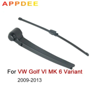 APPDEE Wiper 13" Rear Wiper Blade &amp; Arm Set Kit For VW Golf VI MK 6 Variant 2009-2013 Windshield Windscreen Rear Window