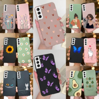 Phone Case For Samsung Galaxy S21 S 21 FE Plus Ultra Butterfly Heart Girl Soft Silicone Back Protector Cover For GalaxyS21 Funda