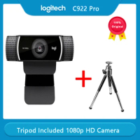 Logitech C922 Pro built-in Stream Webcam 1080p HD Camera for Video Streaming &amp; Recording 60Fps with Tripod Included