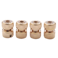 4 Pc Brass Hose Connector Hose End Quick Connect Fitting 1/2 Inch Hose Pipe Quick Connector For Gardening Home Watering,Car Wash