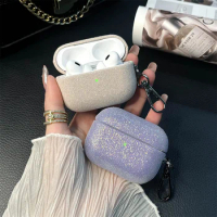 Luxury Bling Glitter Earphone Case For Apple AirPods 3 Pro 2 1 Pro2 Shiny Bluetooth Earphone Bag With Keychain Protection Cover