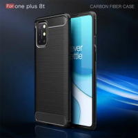 Oneplus 8T KB2001 KB2000 Case Carbon Fiber Soft Silicone TPU Back Cover Shockproof Case For Oneplus 8T Oneplus8T KB2003 KB2005