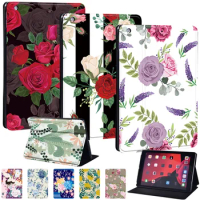 Tablet Case for IPad 10.2 inch 9th Generation 2021 Fold Stand Cover for Apple ipad 9 10.2 Flower Pattern Protective Case