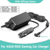 150W 120W 20V7.5A 19V6.32A 6.0*3.7mm DC Car Charger Laptop Adapter For ASUS Rog FX95D VX60G TUF Gaming A15 FX506lu FX705G FX86FE