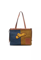 Loewe 二手 Loewe Paulas Ibiza 大帆布條紋靠墊托特包
