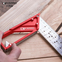 以色列KAPRO不銹鋼直角尺 45度90度木工尺 標注鋼尺劃線角度尺