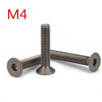 M4 DIN7991 GR2 Pure Titanium Hex Socket Countersunk Head Screw M4*5/6/8/10/12/14/15/16/18/20/22/25/30/32/35/40/45/50
