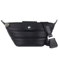 Longchamp LE PLIAGE XTRA XS 黑色牛皮飛機扣斜背包