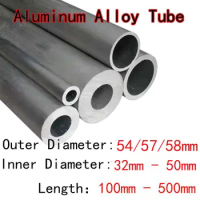 1pcs 100mm-500mm Length 54mm 57mm 58mm Outer Diameter 32mm-50mm ID Aluminum Alloy Tube AL Round Pipe Hollow Straight Tubes