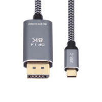 Cablecc Reversible DP Source to USB 3.1 Type C USB-C Displays Male 8K HDTV Cable for Laptop Monitor 1.8m