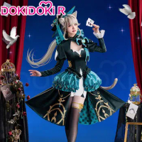 Lynette Doujin Cosplay Costume Game Genshin Impact Cosplay DokiDoki-R Female Cute Doujin Dress Lynette Magic Night Cosplay