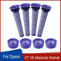 HEPA Post Filters &amp; Pre Filters Kit Replacement For Dyson V7 V8 Absolute Animal Motorhead Cordless Vacuum Cleaner Spare Parts
