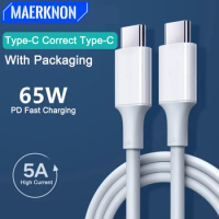 Maerknon 65W PD USB Type C To USB C Cable USB-C PD Fast Charging Charger Wire Cord For Macbook Samsung Xiaomi Type-C USBC Cable