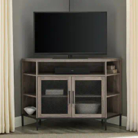 Wooden Industrial Mesh Door Corner TV Console Tv Stand Cabinet