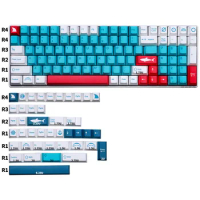 GMK Shark Bait Keycaps 142 Keys PBT Dye Sublimation Cherry Profile Blue White for Mechanical Keyboard GK61 Anne Pro 2