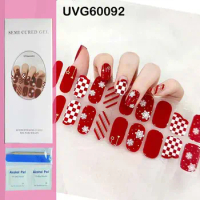 Christmas snowflakes Gel Nail Stickers Manicure Patch Sliders Adhesive DIY Long Lasting Full Cover UV Gel Stickers Nail Strips