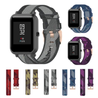 Watchband For Xiaomi Amazfit Bip / BIP Lite Coloful Nylon Canvas Strap Bracelet For Huami Amazfit GTS GTR Pace Stratos Wristband