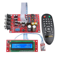 6 Channel Remote Control Volume Control Preamplifier LCD Display 5.1 Audio Volume Preamp NE5532 OP AMP For 5.1 Amp