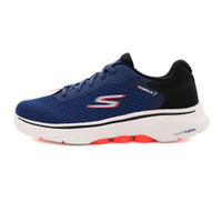 【全館滿額折】 Skechers Go Walk 藍色 網布 免綁帶 發泡支柱 可機洗 休閒 運動鞋 男款 B4613【新竹皇家216636NVBK】