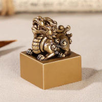Customize Chinese Name Stamp Teacher Painter Calligraphy Painting Brass Seal Exquisite Metal Personal Stamp Study Room Ornaments