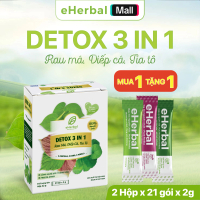[Combo mua 1 tặng 1] Bột Detox Rau Má Diếp Cá Tía Tô EHERBAL (2 hộp 42 gói)