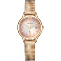 CITIZEN 星辰錶 xC 系列 女腕表(EW2635-54W)-28mm-粉紅面米蘭帶