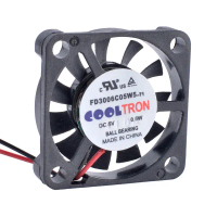 พัดลมระบายความร้อน FD3006C05W5 ขนาด 30 × 30 × 6 มม., แรงดันไฟฟ้า 5 โวลต์, กำลังไฟ 0.6 วัตต์, พัดลมเส