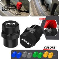 PCX Motorcycle CNC Aluminum Tire Valve Air Port Stem Cover Cap Plug Accessories For HONDA PCX125 PCX150 PCX155 2023 2024 2022
