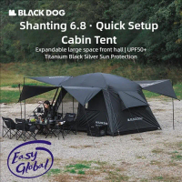 Blackdog Outdoor Camping Villa เต็นท์ 2-ห้องนอน 3-Foyer ห้องนั่งเล่นบัญชีกลางแจ้ง Quick Set up
