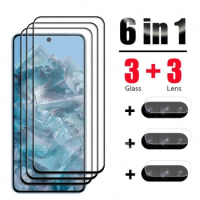 6 In 1 For Google Pixel 8 Pro Glass Pixel 8 7 6 Pro 8A 7A Tempered Glass Full Cover Screen Protector Camera Film Pixel 8 Glass