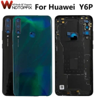 High Quality For Huawei Y6p Back Battery Cover With Camera Glass Lens Replacement Parts For Huawei Y6p Back Cover Rear Housing