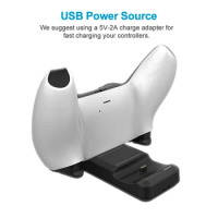 Dual Fast Charger for Playstation5 Wireless Controller Charging Dock Station Type-C for PS5 Joystick Gamepad Accessories