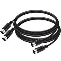 2-Pack 5-Pin DIN MIDI Cable, 3-Feet Male to Male 5-Pin MIDI Cable for MIDI Keyboard,Keyboard Synth,Rack Synth,Rack