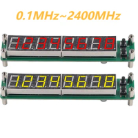 0.1~2400MHz PLJ-8LED-H RF Frequency Counter Cymometer Tester Module Cost-effective Frequency 8-bit Display Component DC 8V-15V
