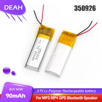350926 3.7V 90mAh Rechargeable Lithium Polymer Battery For MP3 MP4 MP5 GPS Bluetooth Earphone Speaker Smart Watch Li ion Cell