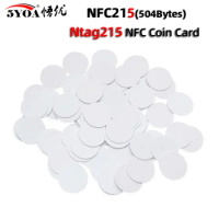 50/30pcs NFC Ntag215 Coin TAG Key 13.56MHz NTAG 215 Card Label RFID Ultralight Tags Labels 25 mm diameter Round Box