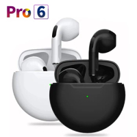 Air Pro 6 TWS Fone Bluetooth Earphones Wireless Headphones with Mic Touch Control Wireless Bluetooth Headset Pro 6 Earbuds