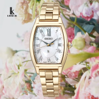 SEIKO 精工 LUKIA日本花藝店聯名 太陽能電波鈦金屬淑女錶-金 SSQW074J/1B32-0BA0G_SK028