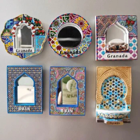 Spain Granada Fridge Magnet Oman Islamic Style Mirror Frame Magnetic Refrigerator Stickers for Home Decor Collection Gifts Ideas