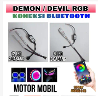 Lampu Devil Eyes Cabang 2 RGB Bluetooth Biled Projector Demon Eyes Koneksi Handphone RGB