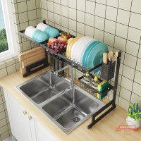 不銹鋼水槽置物架水池晾碗碟架餐具瀝水架廚房用品鍋鏟碗筷收納架
